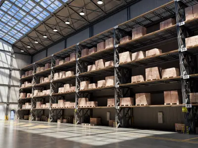 Small Warehouse 3D Model - blend - fbx - obj 3D model