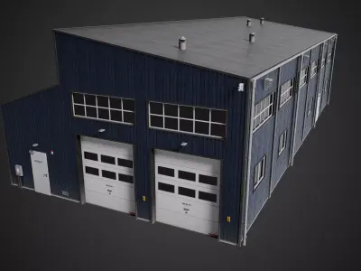  Industrial Building Low-poly 3D model purchase