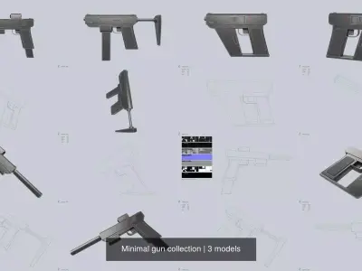 Minimal gun collection 3D Model Pack