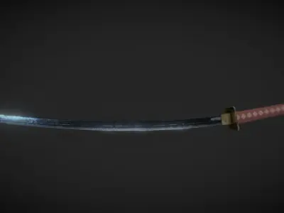Katana sword Low-poly 3D model get