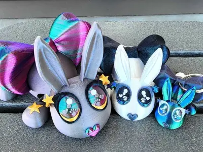 Dazzling Bunny Flexi and Keychain Commercial 3D print model