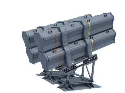 RBS 15 missile Naval Gun 3D model