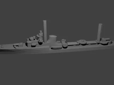Italian Soldati Class Destroyer Warship Free 3D print model