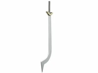Curved sword 7 Low-poly 3D model