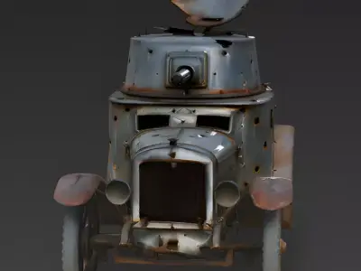 WWI Lanchester Armored Car Ruin 3D Model 3D Model Low-poly 3D model