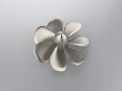 Propeller silver flower Free 3D model