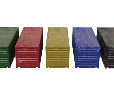 Container Collection Low-poly 3D model