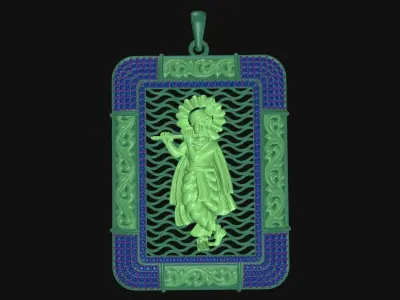 The God Krishana Gold Pendant - 02 3D print model