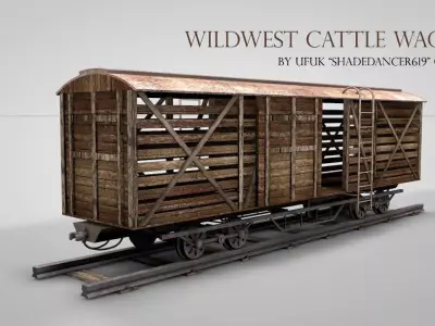 Western Cattle Wagon 3D model