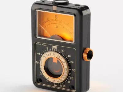 Retro Analog Tech Meter Device 3D model