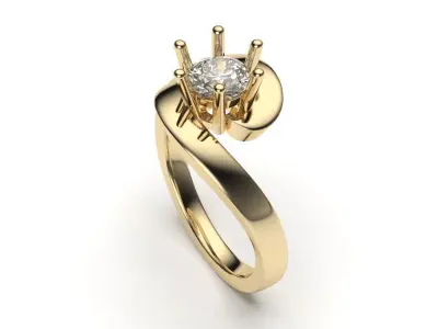 solitaire with ring sizes  8 part S127 3D print model