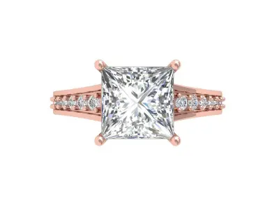 Princess Art Deco Ring 3D print model 4