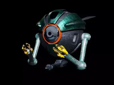 Sci Fi Harvesting Drone Low-poly 3D model