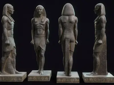 Egyptian Statue Pharaoh Low-poly 3D model