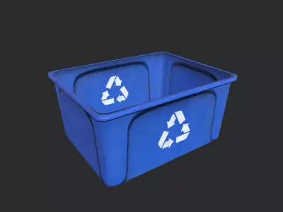 Recycle Basket Low-poly 3D model