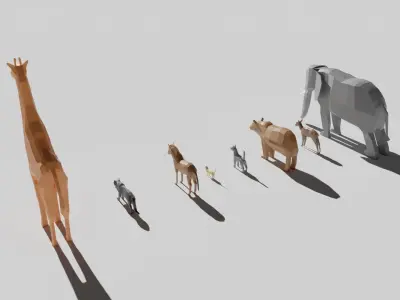 Low Poly Animal Pack for Free Free low-poly 3D model