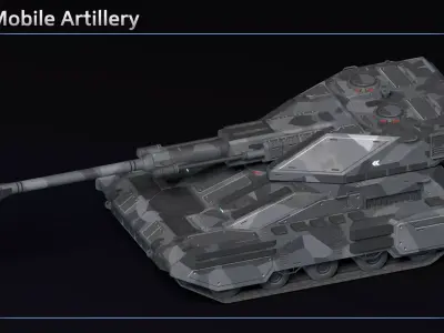 Scifi Thor Mobile Artillery Low-poly 3D model