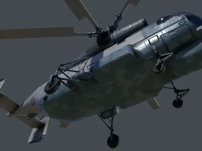 K27 Helicopter Low-poly 3D model