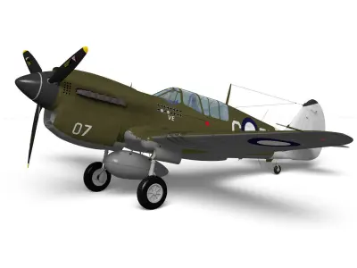 Curtiss P-40N Warhawk 3D model purchase