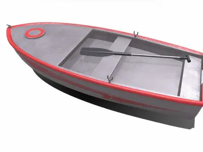 Row Boat Low-poly PBR Low-poly 3D model