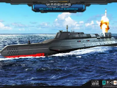 WARSHIPS - Ballistic Missile Submarine  Low-poly 3D model