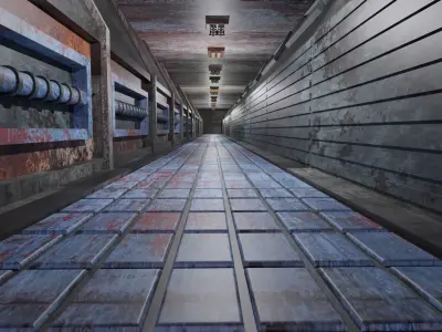 Dirty Tunnel Low-poly 3D model