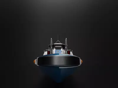 Allumunium Patrol Boat  Low-poly 3D model
