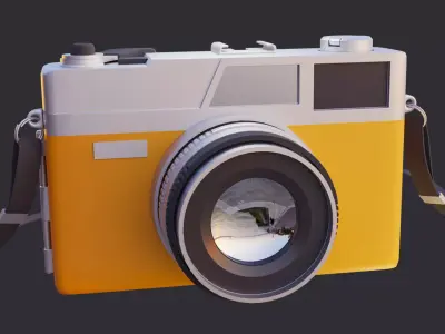 Low Poly Vintage Camera 3D model