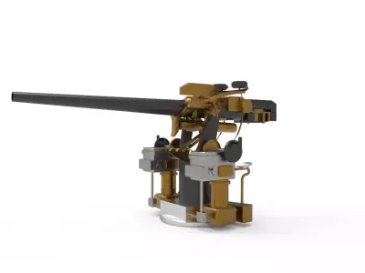 Machine Naval gun 50 mm  3D model