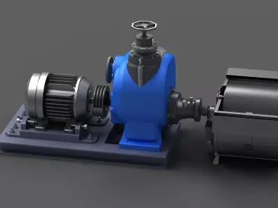 pump water liquid centrifugal machine industrial heavy motor 3D model