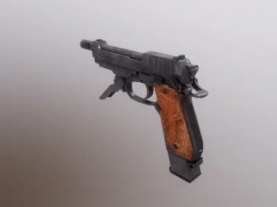 Barretta93r gun Low-poly 3D model