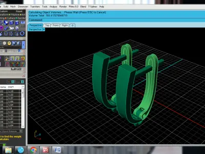 Upper Part Gold Earrings 3D print model