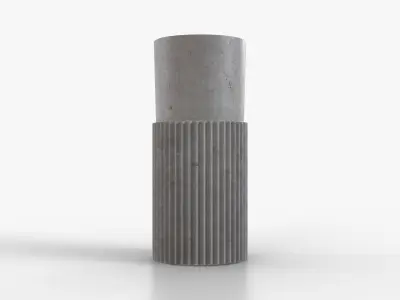 Vase Concrete Tall Low-poly 3D model