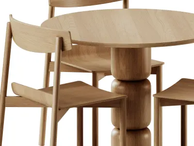 Artu Beads Table and Wox 2 Chair 3D model
