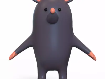 Mouse Stylized Low-poly 3D model