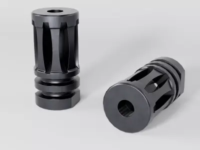 A2 Muzzle Brake  Low-poly 3D model