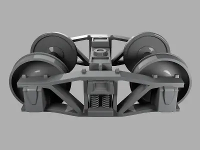 Train Bogie High Poly 3D model