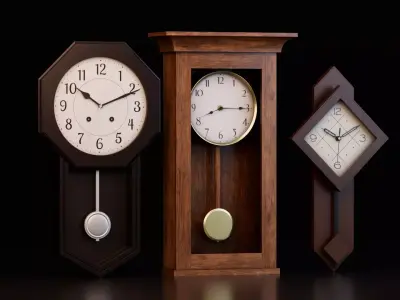 Wall Clock 3D Model Pack 3D model