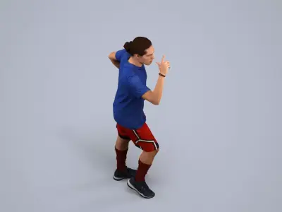 00496Mateo003 - Adult Caucasian man exercising in summer 3D model