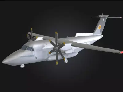 Twin Turbo Propeller Plane  Power and Precision in the Skies 3D model