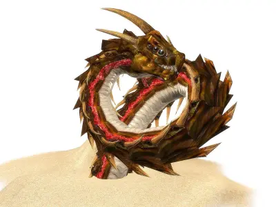 3Dfoin - Dragon Worm Low-poly 3D model
