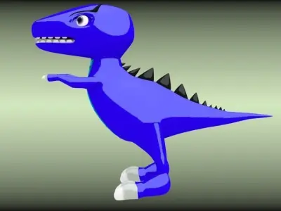Blue Dino Anim Low-poly 3D model