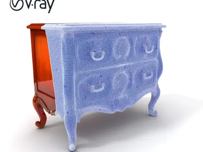 Antique Wooden Drawer Cabinet Model Pack Low-poly 3D model