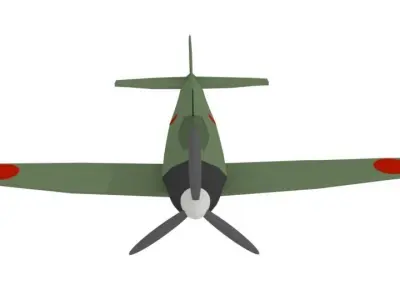 War Plane WW2 Japan Zero Low-poly 3D model