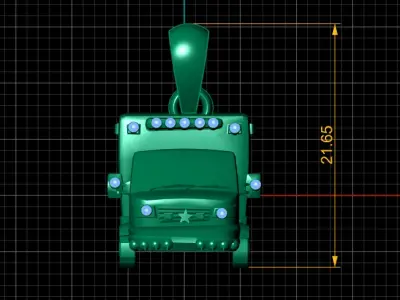 TRUCK PENDANT 3D PRINTABLE MODEL  3D print model purchase