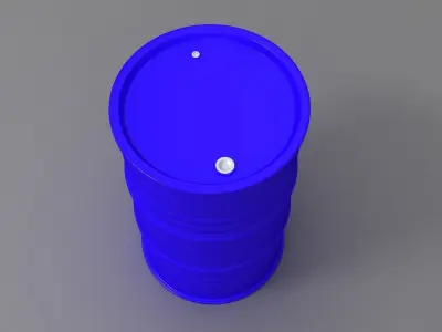 Metal Barrel Clean blue 3D model