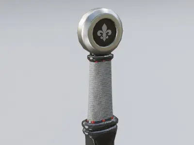 Medieval sword Low-poly 3D model 14