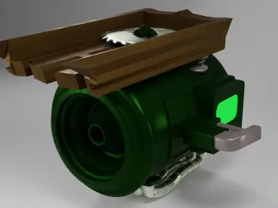 Post-apocalyptic Hand Saw Cannon 3D model