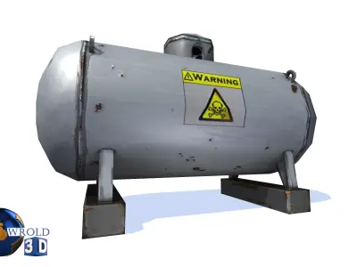 Gas Tank Lowpoly 3d model Low-poly 3D model