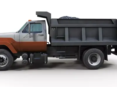 80s dump truck game ready model Low-poly 3D model